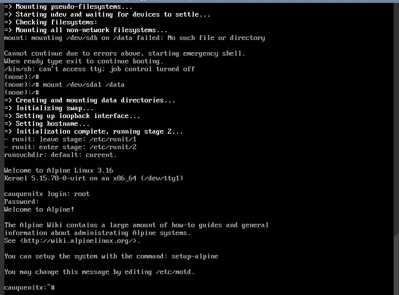 Captura de pantalla de una terminal de Linux con una sesión recién iniciada